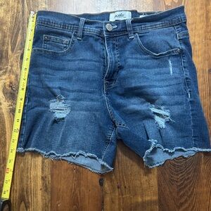 Distressed Denim Shorts